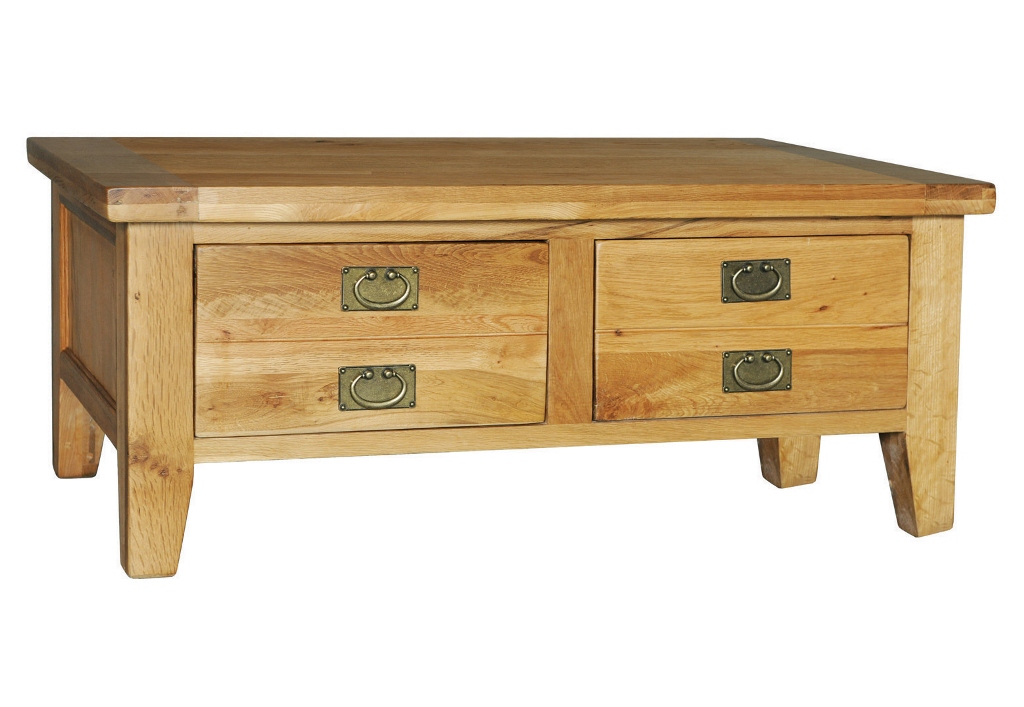 Provence Oak Coffee Table 2 Drawer - Click Image to Close